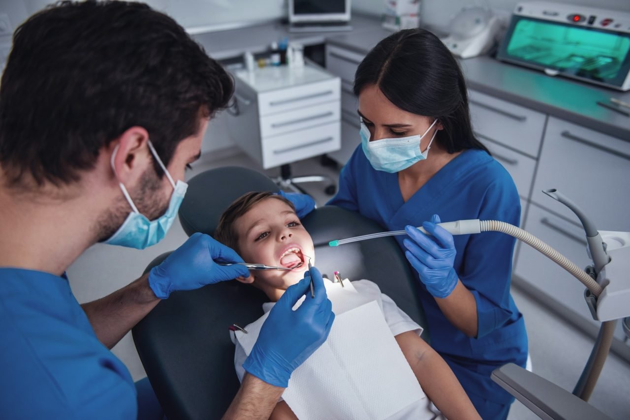 little boy at the dentist